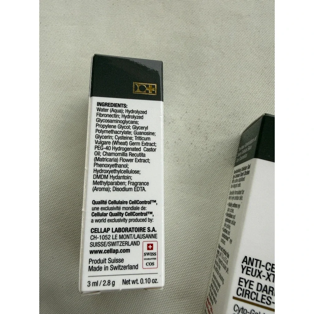 Lot of 2 Cellmen Switzerland Eye Dark Circles-XT Cyto-Gel Men 0.10oz 3ml Travel